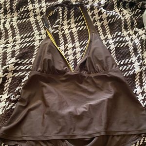 Brown bathing suit top
